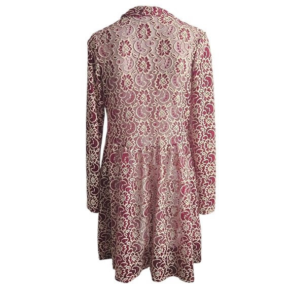 Pretty Young Thing Women's Red White Open Front Lace Cardigan Twee Coquette - Picture 4 of 12